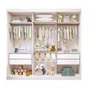 Ver imagem 3 de Guarda Roupa Infantil Premium Elô com Espelho 3 Portas 4 Gavetas 205,9cm Minastex Branco