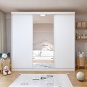 Ver imagem 1 de Guarda Roupa Infantil Premium Elô com Espelho 3 Portas 4 Gavetas 205,9cm Minastex Branco