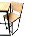 Ver imagem 5 de Conjunto Bistrô - 1 Mesa e 2 Banquetas - Ferro em Preto Eletrostático e Madeira Pinus na Tonalidade