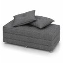 Ver imagem 1 de Puff Cama Dobravel Casal 130cm com Rodizios e Almofadas Cor:Linho Grafite