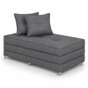Ver imagem 2 de Puff Cama Dobravel Casal 130cm com Rodizios e Almofadas Cor:Linho Grafite
