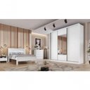 Ver imagem 1 de Guarda Roupa Casal 3 Portas 8 Gavetas com Espelho Arezzo - Móveis Novo Horizonte - Branco