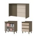 Ver imagem 2 de Kit Ilha Gourmet 2 Portas 3 Gavetas com Tampo Aurora Bege/Marrom