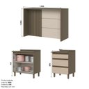 Ver imagem 3 de Kit Ilha Gourmet 2 Portas 3 Gavetas com Tampo Aurora Bege/Marrom