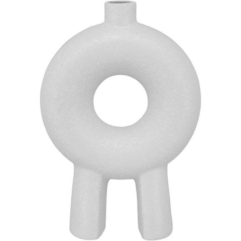 Vaso Decorativo Cachepô 22x15x5cm Cerâmica Branco