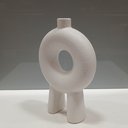 Ver imagem 2 de Vaso Decorativo Cachepô 22x15x5cm Cerâmica Branco