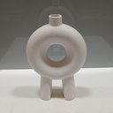 Ver imagem 3 de Vaso Decorativo Cachepô 22x15x5cm Cerâmica Branco
