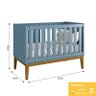 Berço Mini Cama Classic Azul Fosco com Pés Amadeirado e Colchão Supreme - Reller Móveis - 4