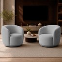 Ver imagem 1 de Kit 2 Poltronas Decorativas Sala de Estar Melissa Giratória Veludo Cinza M1 - Monari Design