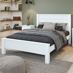 Cama de Casal Athenas Branco - Móveis Lopas - 1