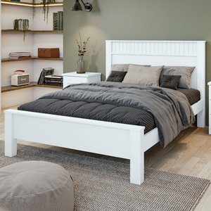Cama de Casal Athenas Branco - Móveis Lopas