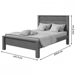 Cama de Casal Athenas Branco - Móveis Lopas - 3