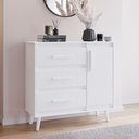 Ver imagem 1 de Cômoda Sapateira Trevo 3 Gavetas 1 Porta Mb1 Cor Branco