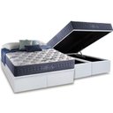 Ver imagem 1 de Cama Box Baú King: Colchão Molas MasterPocket Ensacadas Anjos Bluse Sea + Base CRC Courano White(193