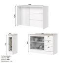 Ver imagem 2 de Kit Ilha Gourmet 2 Portas 3 Gavetas com Tampo Branco