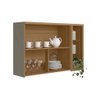 Armário Aéreo Cozinha 120 Cm Allure 2 Portas com Vidro e Led 100% Mdf Jequitibá/gris Fosco - Linea B - 3