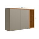 Ver imagem 6 de Armário Aéreo Cozinha 120 Cm Allure 2 Portas com Vidro e Led 100% Mdf Jequitibá/gris Fosco - Linea B