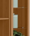 Ver imagem 4 de Armário Aéreo Cozinha 120 Cm Allure 2 Portas com Vidro e Led 100% Mdf Jequitibá/gris Fosco - Linea B