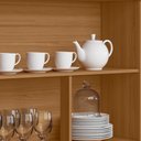 Ver imagem 5 de Armário Aéreo Cozinha 120 Cm Allure 2 Portas com Vidro e Led 100% Mdf Jequitibá/gris Fosco - Linea B