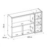 Armário Aéreo Cozinha 120 Cm Allure 2 Portas com Vidro e Led 100% Mdf Jequitibá/gris Fosco - Linea B - 7