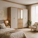 Ver imagem 7 de Guarda-Roupa Casal 2,6 m Doha Gold 6 Portas MDF c/ Espelho Moderno Quarto Organização Elegante: Natu