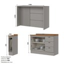 Ver imagem 3 de Kit Ilha Gourmet 2 Portas 3 Gavetas com Tampo Cinza