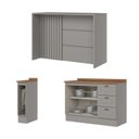 Ver imagem 2 de Kit Ilha Gourmet 2 Portas 3 Gavetas com Tampo Cinza
