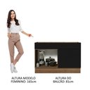 Ver imagem 5 de Balcão Gabinete de Pia Cozinha 120 x 60 cm 1 Porta 2 Gavetas Rustic/Preto (Sem Tampo) Agata Madesa