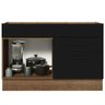 Balcão Gabinete de Pia Cozinha 120 x 60 cm 1 Porta 2 Gavetas Rustic/Preto (Sem Tampo) Agata Madesa - 4
