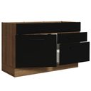 Ver imagem 6 de Balcão Gabinete de Pia Cozinha 120 x 60 cm 1 Porta 2 Gavetas Rustic/Preto (Sem Tampo) Agata Madesa