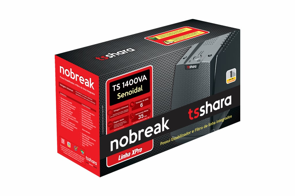 Nobreak 1400va Ts1400 Senoidal Ts Shara Xpro Bivolt/115v ou 220v 6t Preto - 6