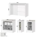 Ver imagem 2 de Kit Ilha Gourmet 3 Portas com Tampo Emily Branco