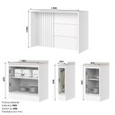 Ver imagem 2 de Kit Ilha Gourmet 3 Portas com Tampo Emily