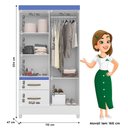 Ver imagem 4 de Guarda Roupa Solteiro Madri 4 Portas e 2 Gavetas Color Flex Branco/azul - Moval
