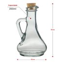 Ver imagem 3 de Kit 2 Galheteiros de Vidro Com Tampa de Rolha 250ml Azeite