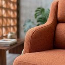Ver imagem 6 de Poltrona Decorativa Madri Pes Madeira Linho Color Trend Tca 303 Moll