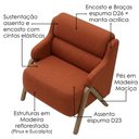 Ver imagem 4 de Poltrona Decorativa Madri Pes Madeira Linho Color Trend Tca 303 Moll