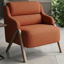 Ver imagem 3 de Poltrona Decorativa Madri Pes Madeira Linho Color Trend Tca 303 Moll