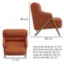 Ver imagem 2 de Poltrona Decorativa Madri Pes Madeira Linho Color Trend Tca 303 Moll