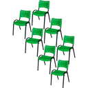 Ver imagem 2 de Kit 7 Cadeiras Iso Fixa Empilhável Escola Igreja Salão:verde