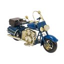 Ver imagem 1 de Motocicleta em Miniatura Azul em Metal 11x18,5cm