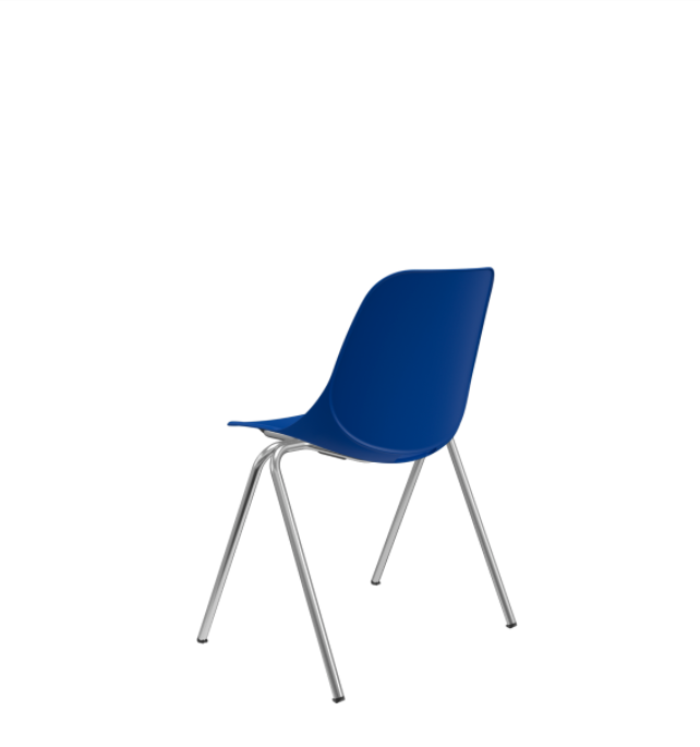 Cadeira Concha Pés de Aço Gupe Decor Azul - 18