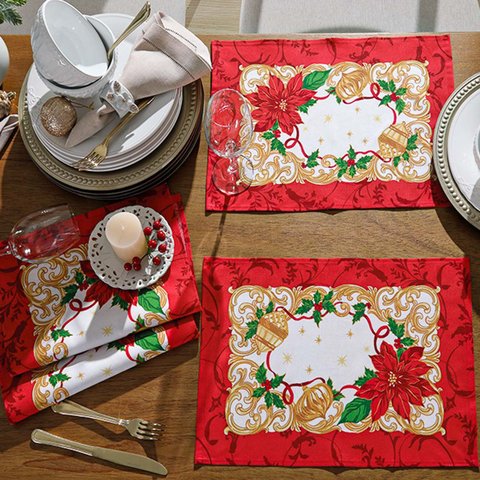 Jogo Americano Natalino 6 Lugares Patchwork Dohler Natal 110