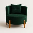 Ver imagem 1 de Poltrona Orgânica Curva Luna Veludo Verde - Montanaris Decor