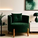 Ver imagem 2 de Poltrona Orgânica Curva Luna Veludo Verde - Montanaris Decor