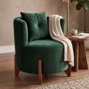 Ver imagem 3 de Poltrona Orgânica Curva Luna Veludo Verde - Montanaris Decor