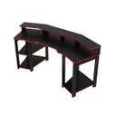 Ver imagem 3 de Mesa Gamer com 3 Prateleiras Porta Copo 186x89cm Me4167 Preto Vermelho