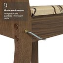 Ver mais imagens de Conjunto Sala de Jantar Amora Mesa Tampo de Madeira 4 Cadeiras Rustic/Crema/Lírio Bege Madesa
