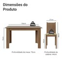 Ver imagem 3 de Conjunto Sala de Jantar Amora Mesa Tampo de Madeira 4 Cadeiras Rustic/Crema/Lírio Bege Madesa