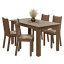 Ver imagem 2 de Conjunto Sala de Jantar Amora Mesa Tampo de Madeira 4 Cadeiras Rustic/Crema/Lírio Bege Madesa